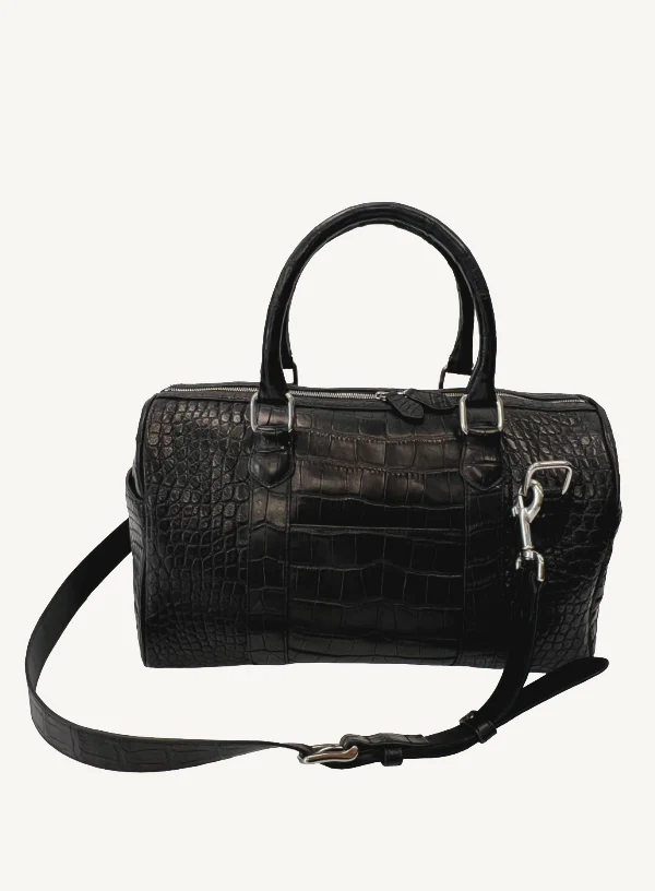 Black Alligator Duffle Bag