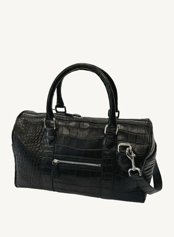 Black Alligator Duffle Bag - Image 2