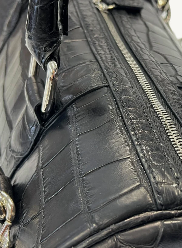 Black Alligator Duffle Bag - Image 3