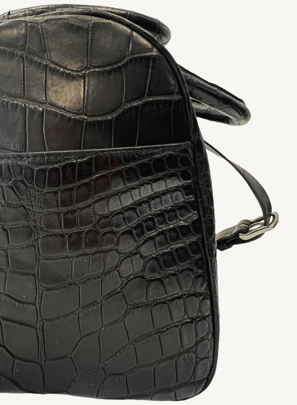 Black Alligator Duffle Bag - Image 4