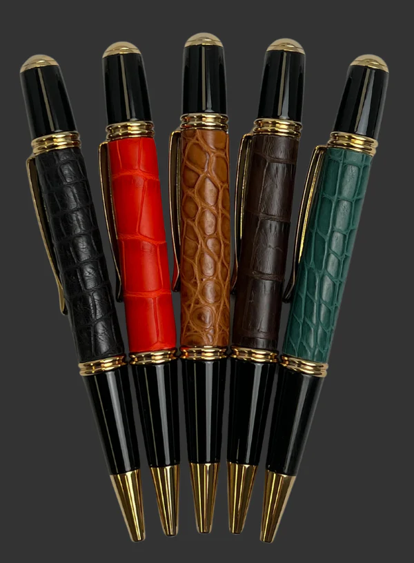 Black Alligator Wrapped Gatsby Pen | BP847 - Image 3