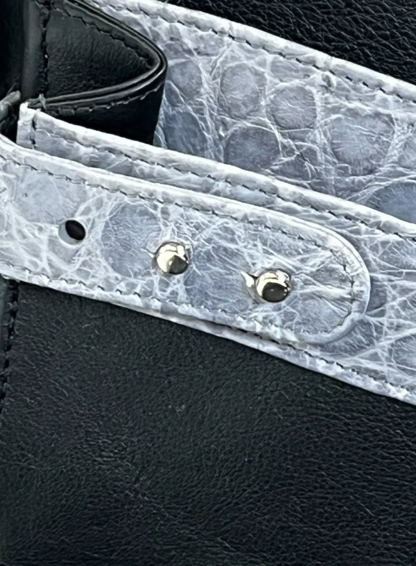 Black and Grey Alligator Hard Case Briefcase - Image 5