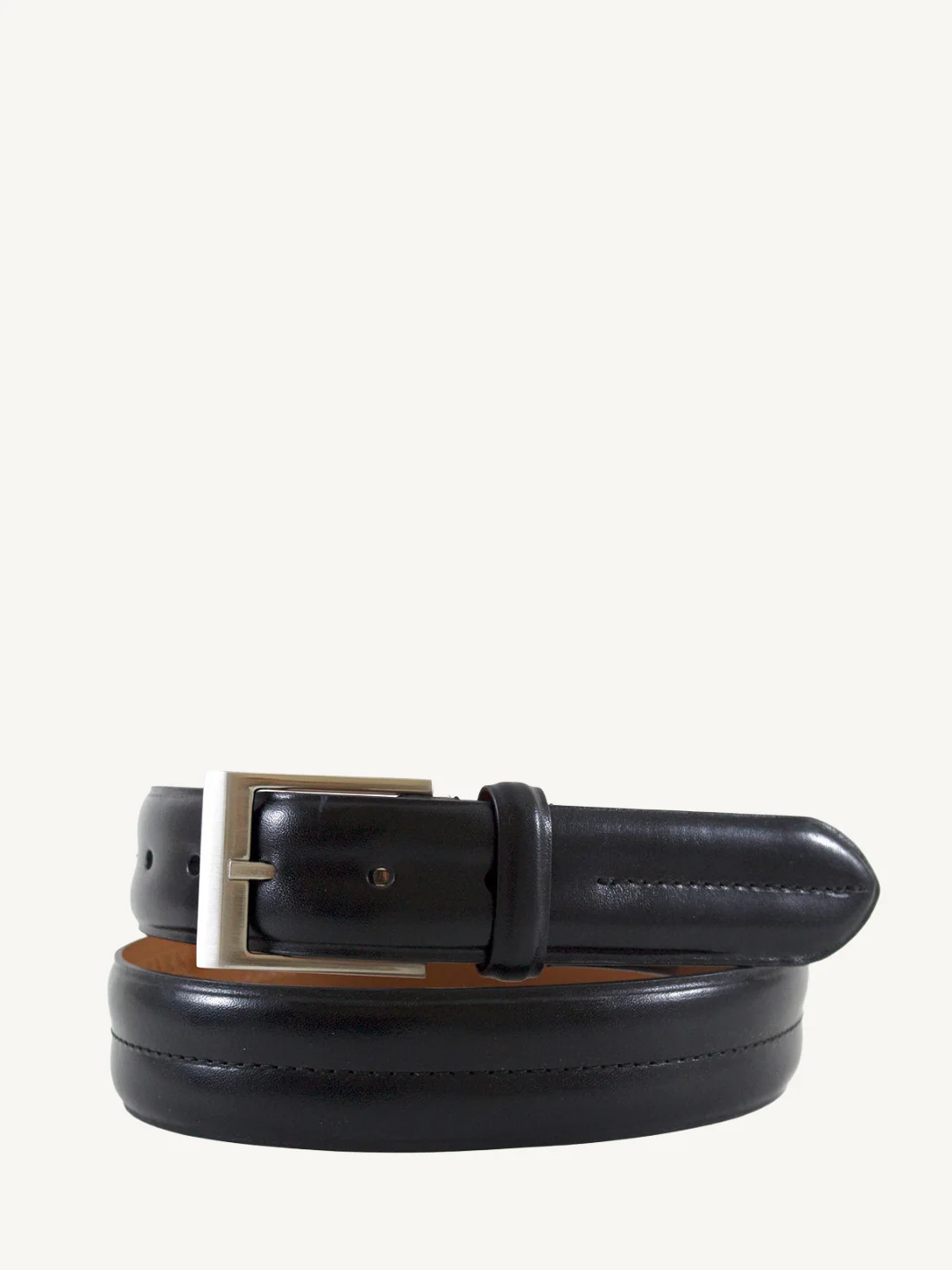 Black Double Barrel Monte Carlo Genuine Leather Belt | 1 3/8" Width