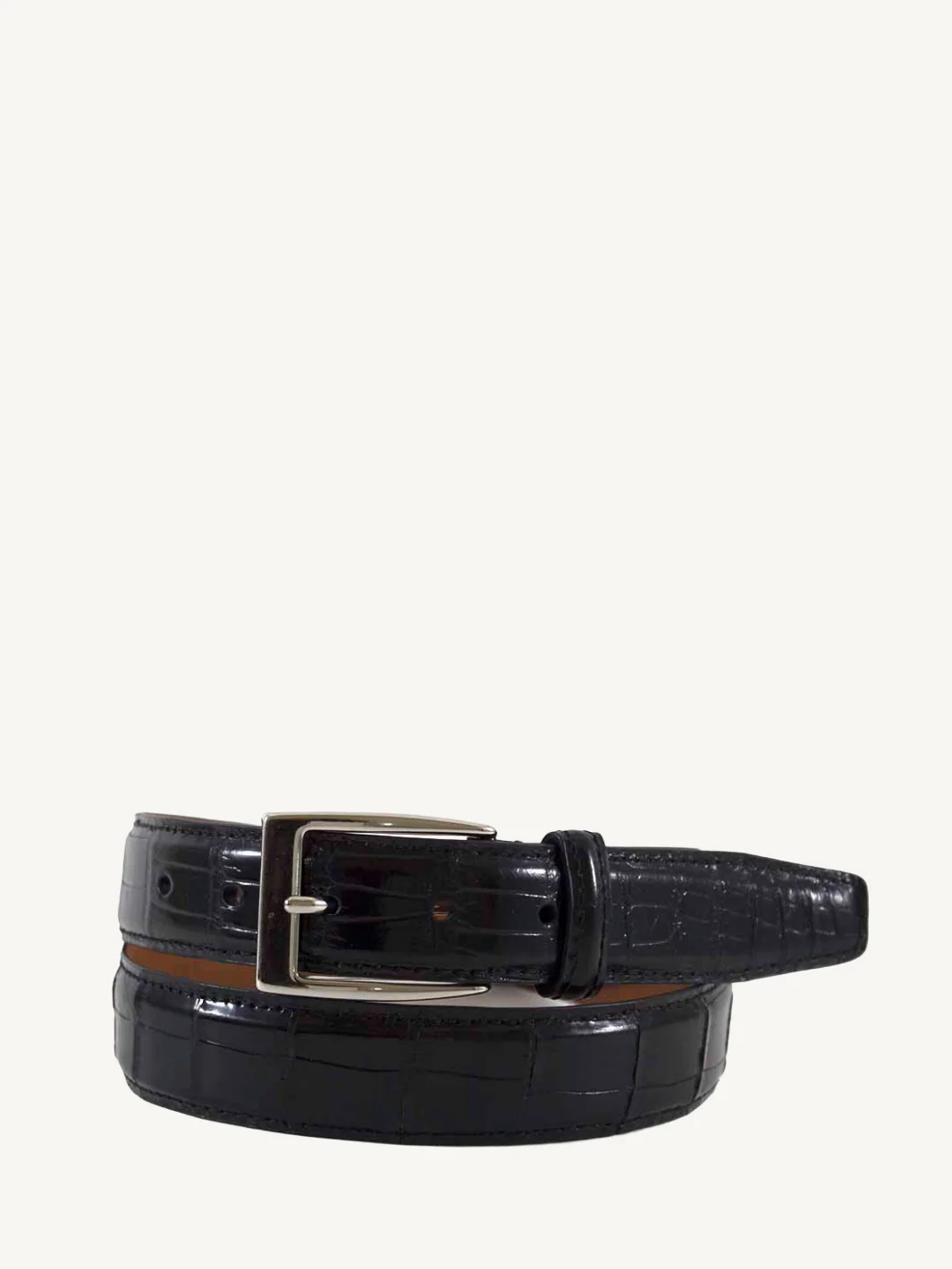 Black Genuine Alligator Belt | Width 1 1/4