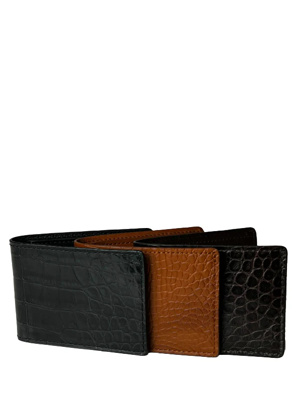 Black Genuine Alligator Bi-Fold Wallet | USA Made - BP8476 - Image 3