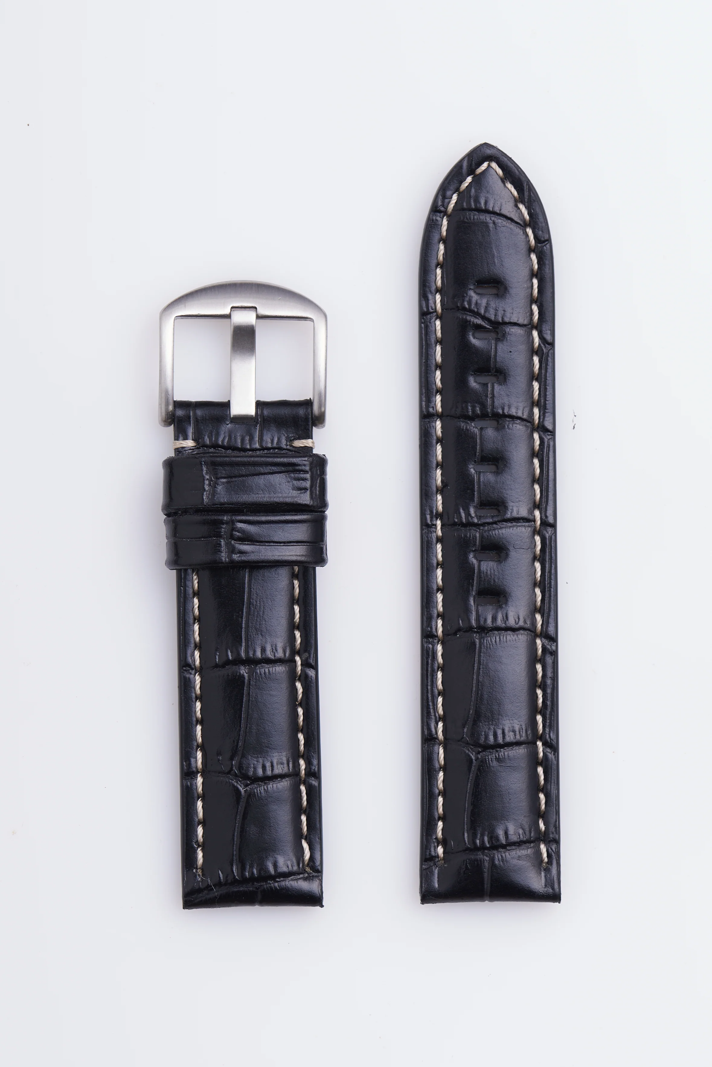 Black Genuine Italian Calfskin Alligator Grain | h2035