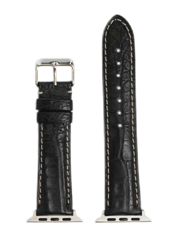 Black Genuine Matte Caiman Crocodile | h2012 - Image 2