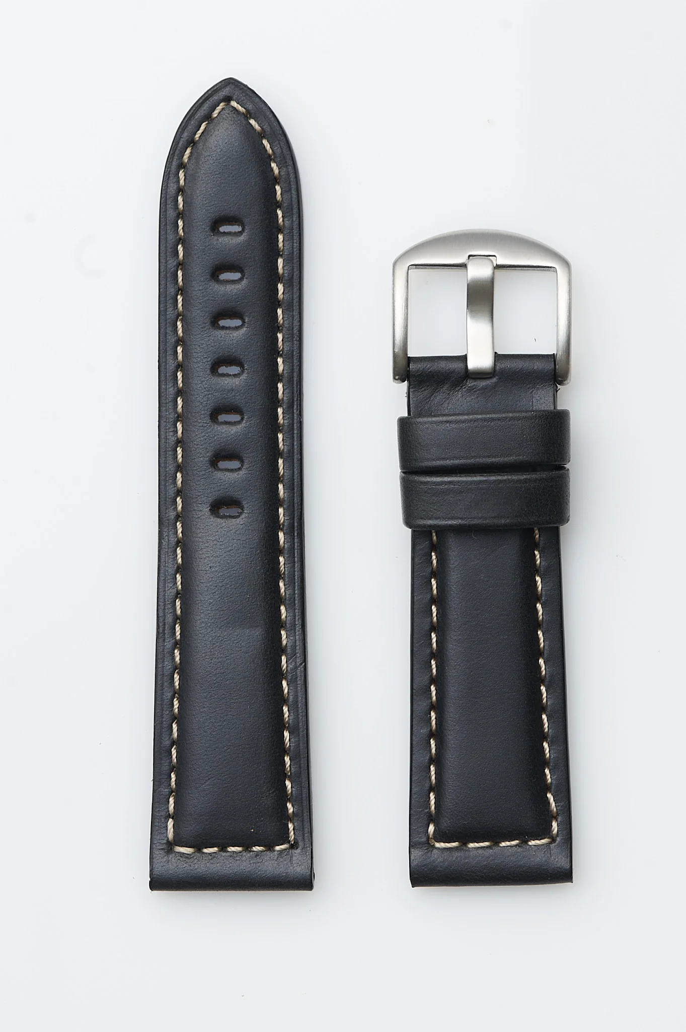 Black Heavy Pad Oil Tanned Leather | h2042