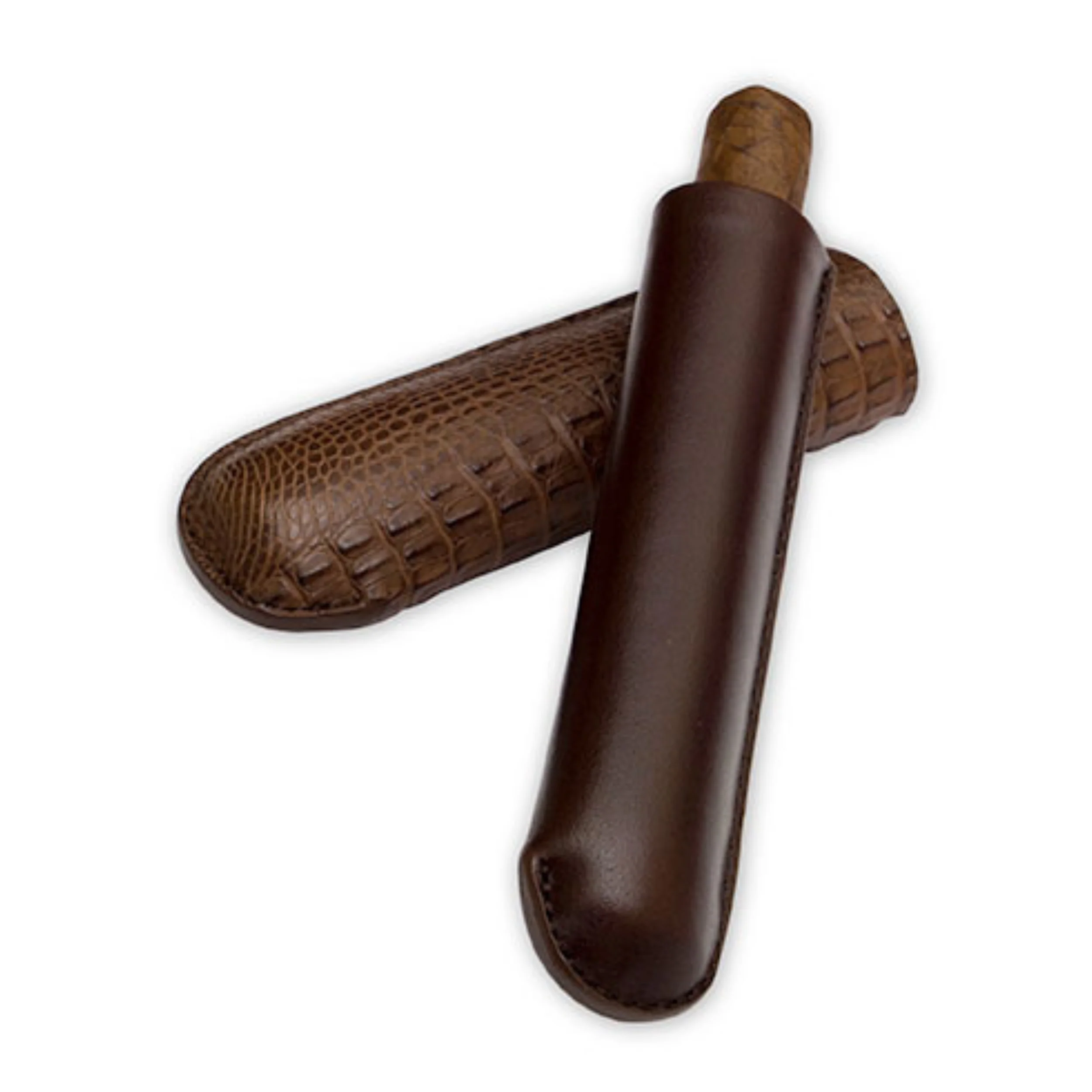 Single-Finger Genuine Hornback Alligator Cigar Case | TF1300 - Image 2