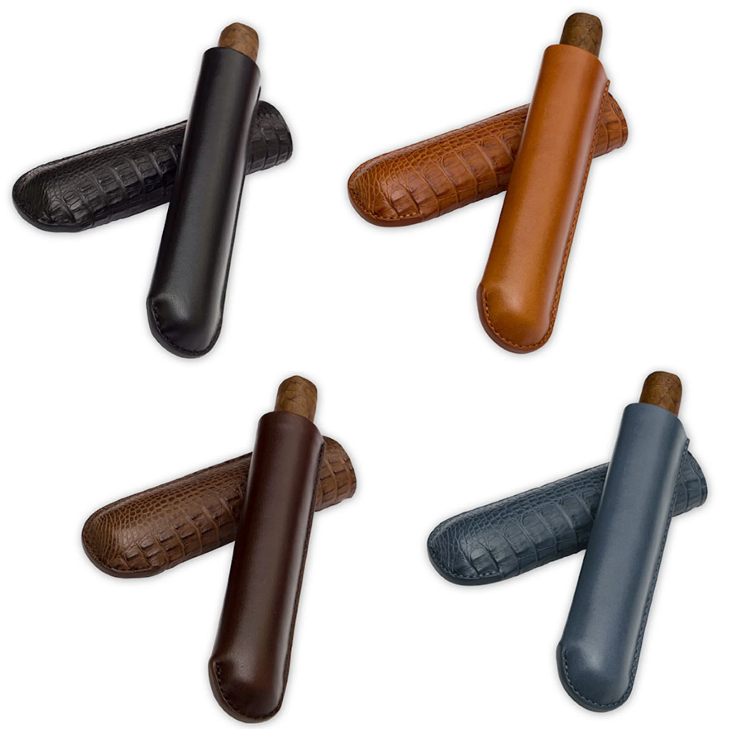 Single-Finger Genuine Hornback Alligator Cigar Case | TF1300 - Image 5
