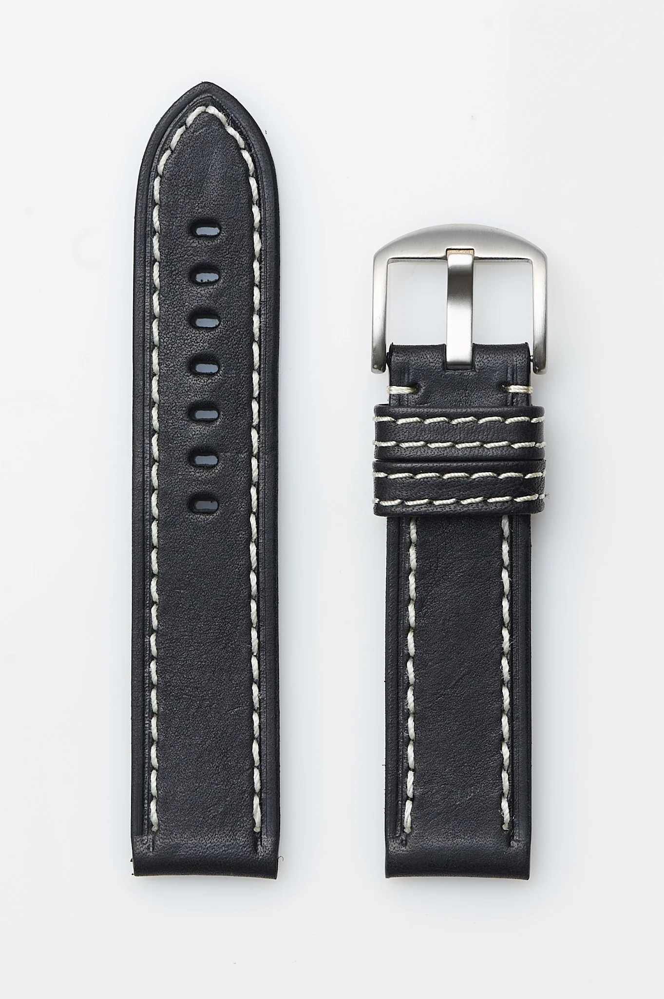 Black Single Ply Genuine Vegetable Tanned Leather | h2040