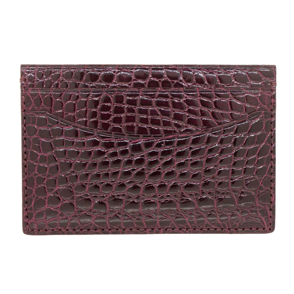 Genuine Shiny Alligator 5-Pocket Curved Card Case | BPC400 - Image 2