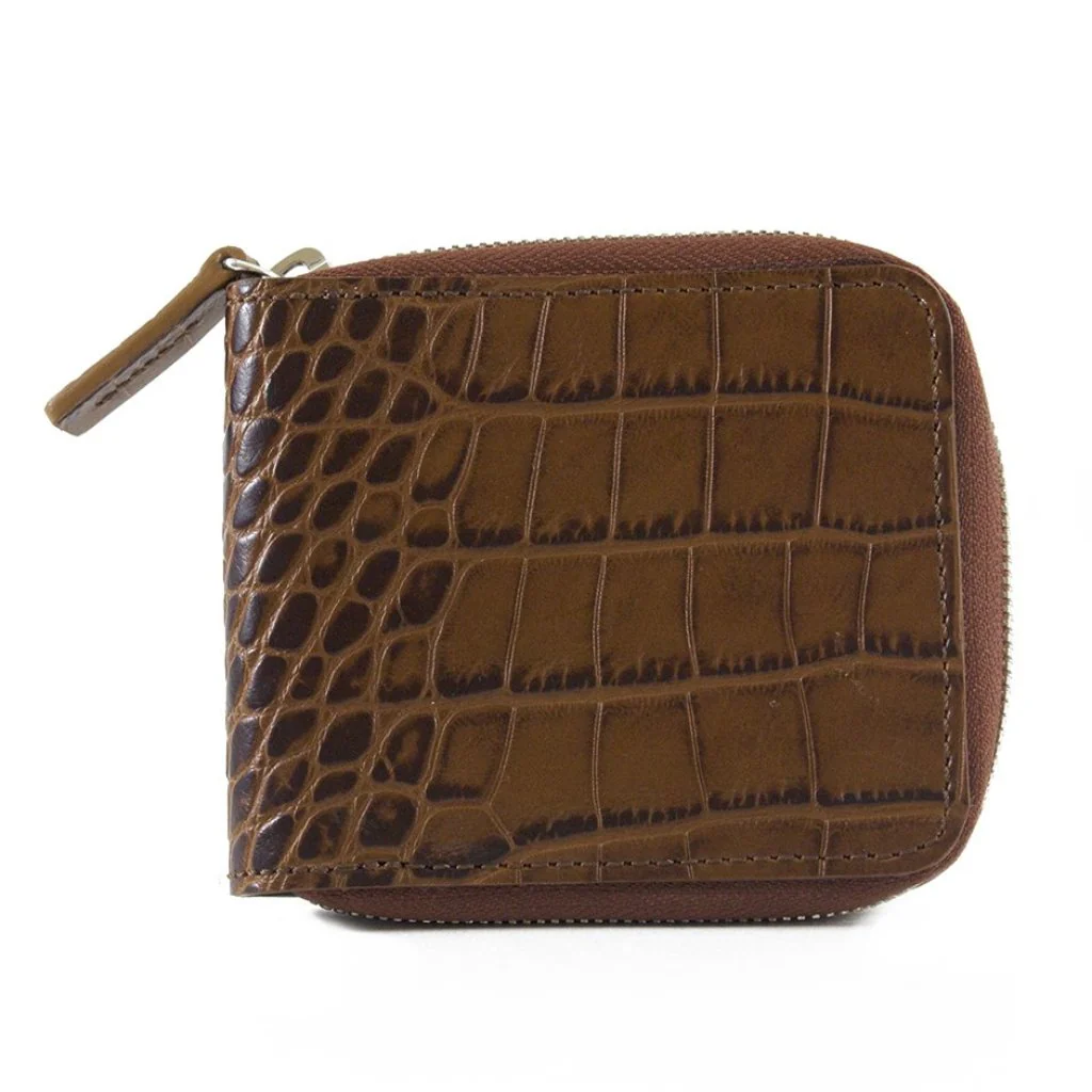 Alligator Embossed Leather Zip-Around Wallet | BPW7573 - Image 5