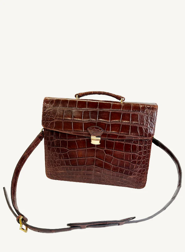Brown Alligator Attaché Case - Image 2