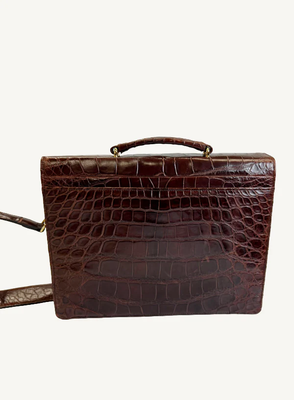 Brown Alligator Attaché Case - Image 3