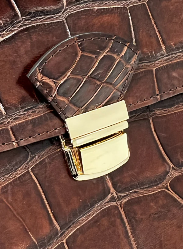 Brown Alligator Attaché Case - Image 7