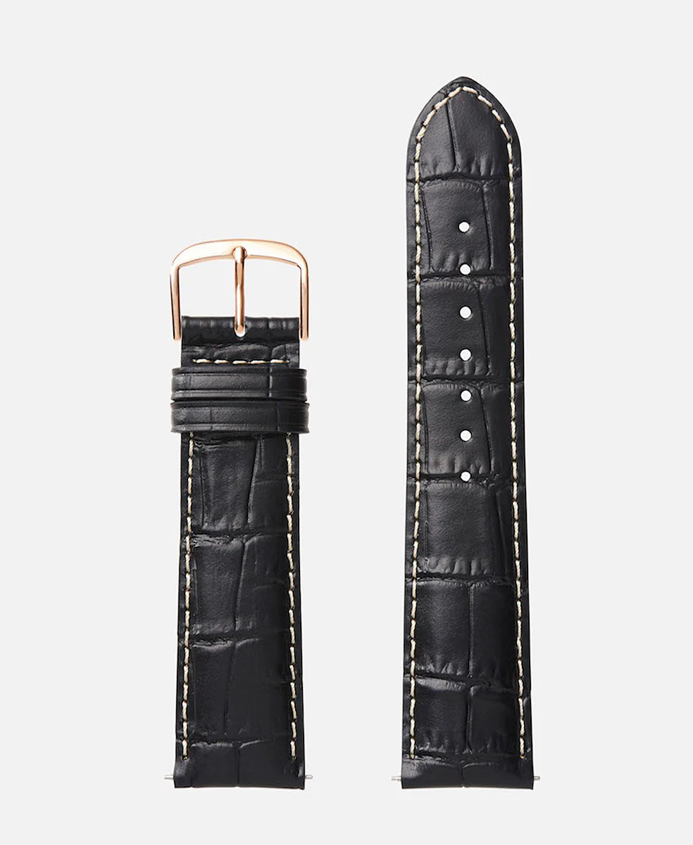 Black Contrast Stitch Alligator Grain | h0834 - Image 3