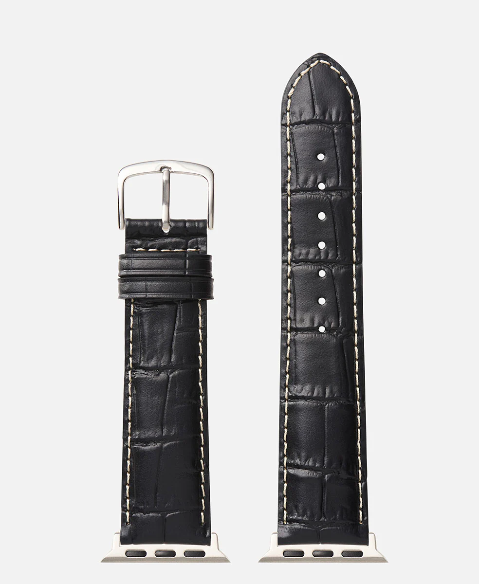 Black Contrast Stitch Alligator Grain | h0834 - Image 4
