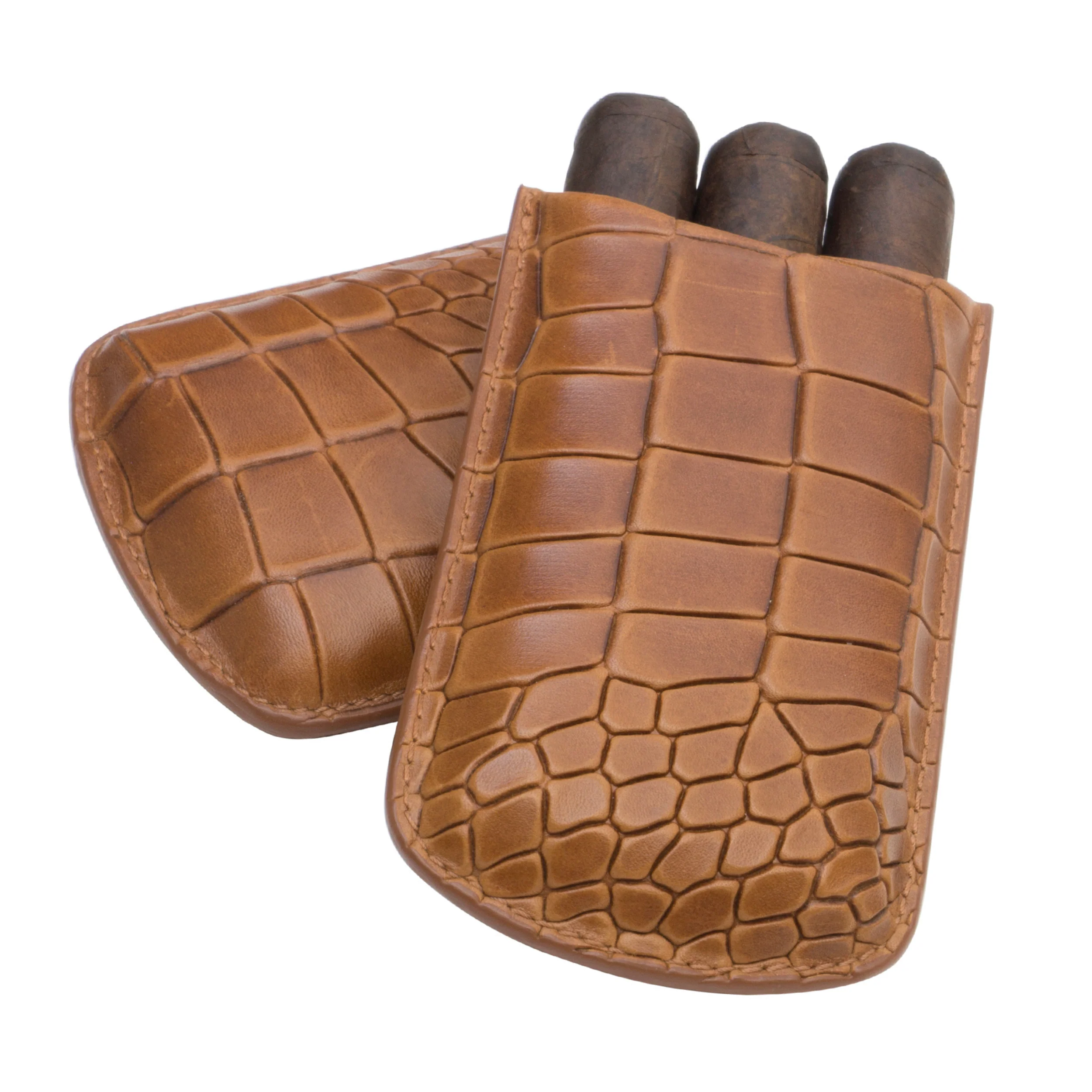 Deep Crocodile Embossed Robusto Cigar Case | TF200 - Image 5