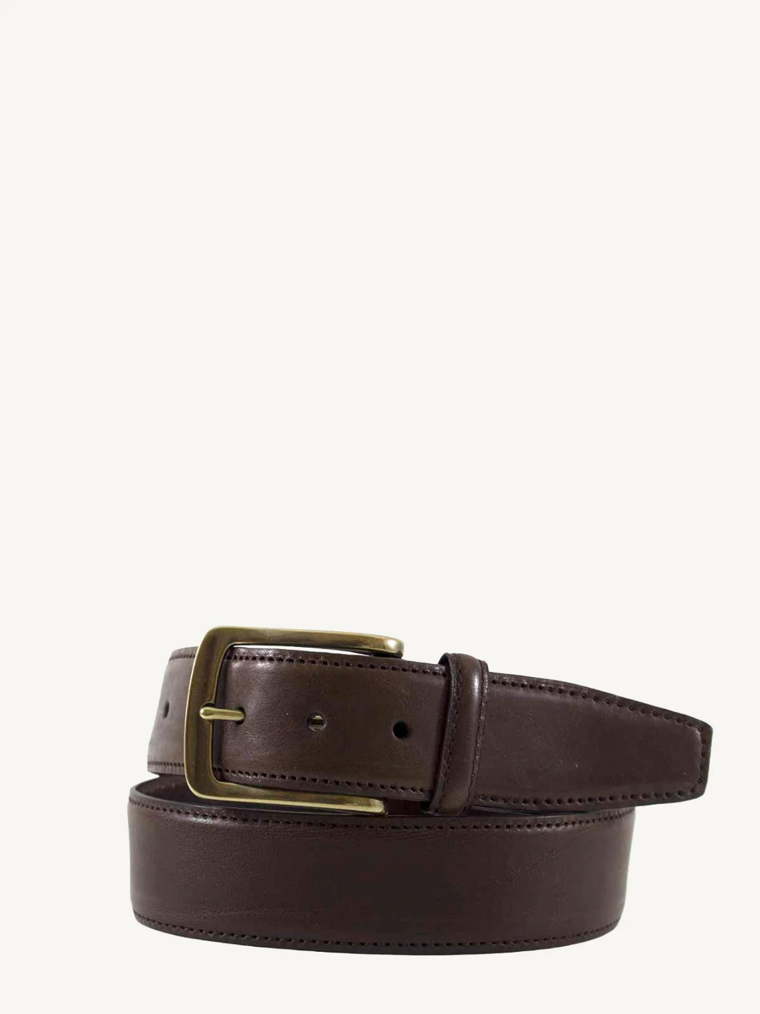 Brown Full-Grain Feathered Edged Leather Jean Belt | 1 5/8" Width