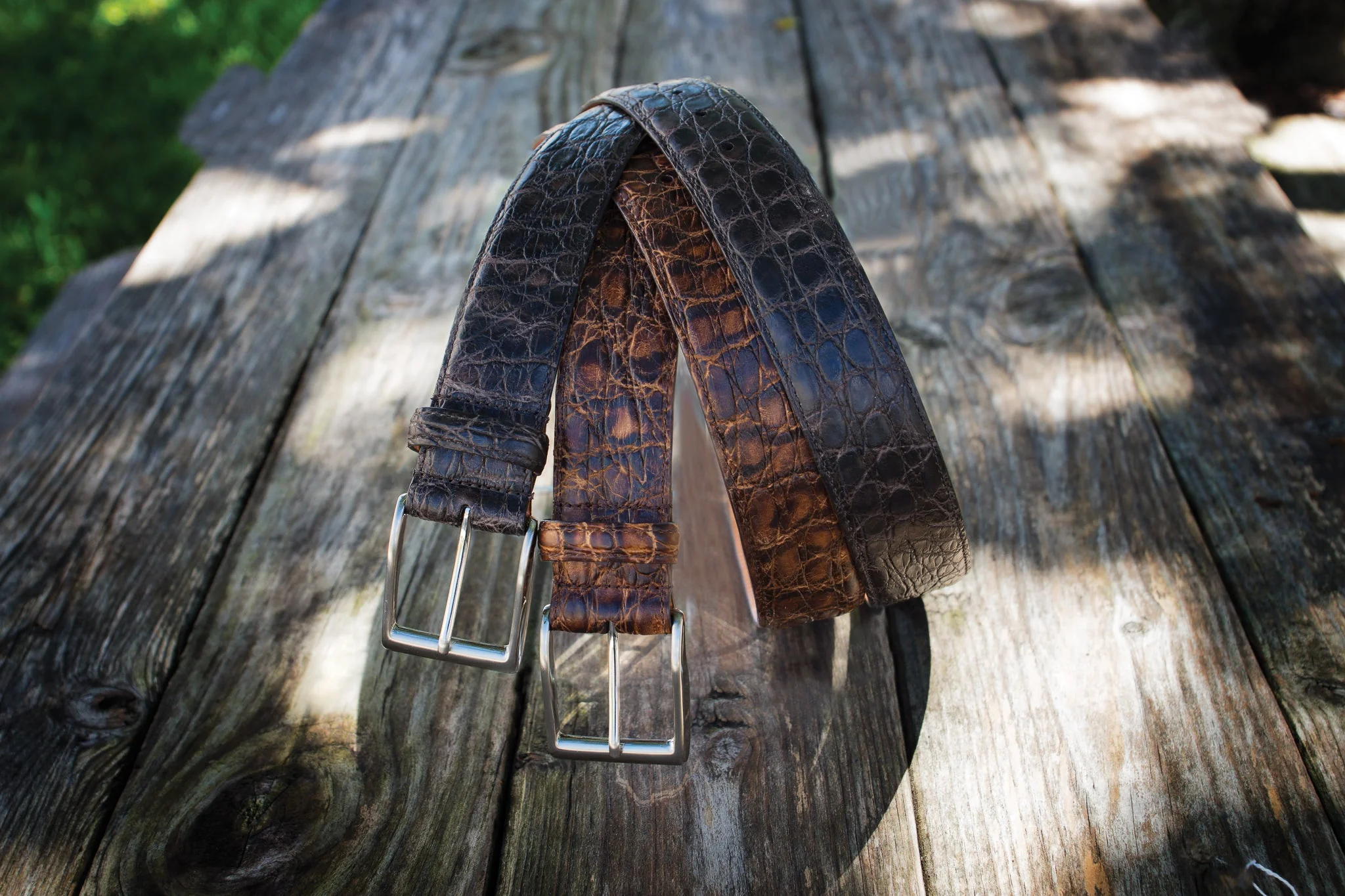 Dark Brown Genuine Vintage Caiman Croc Casual Belt | 1 1/2" Width - Image 3