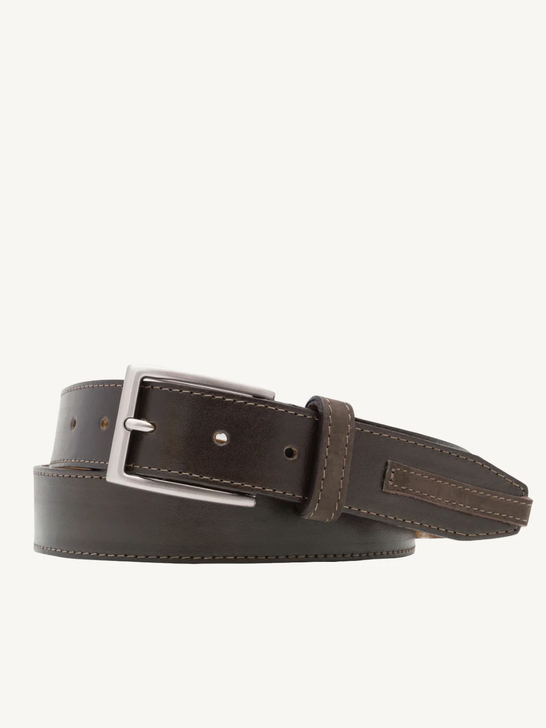 Brown Glazed Nappa with Nubuck Detail | 35mm Width