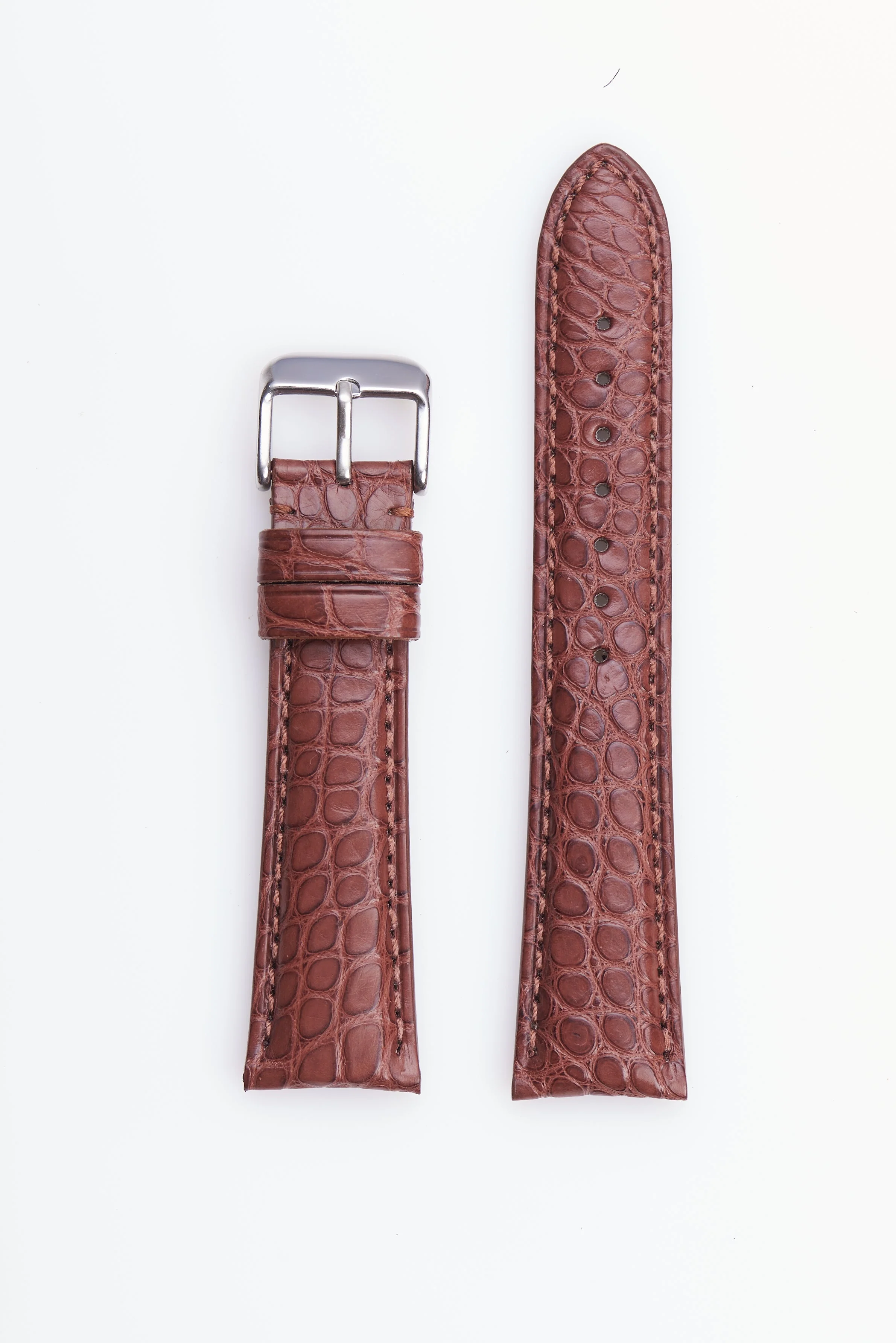 Brown Round Grain Genuine Alligator  | h2010