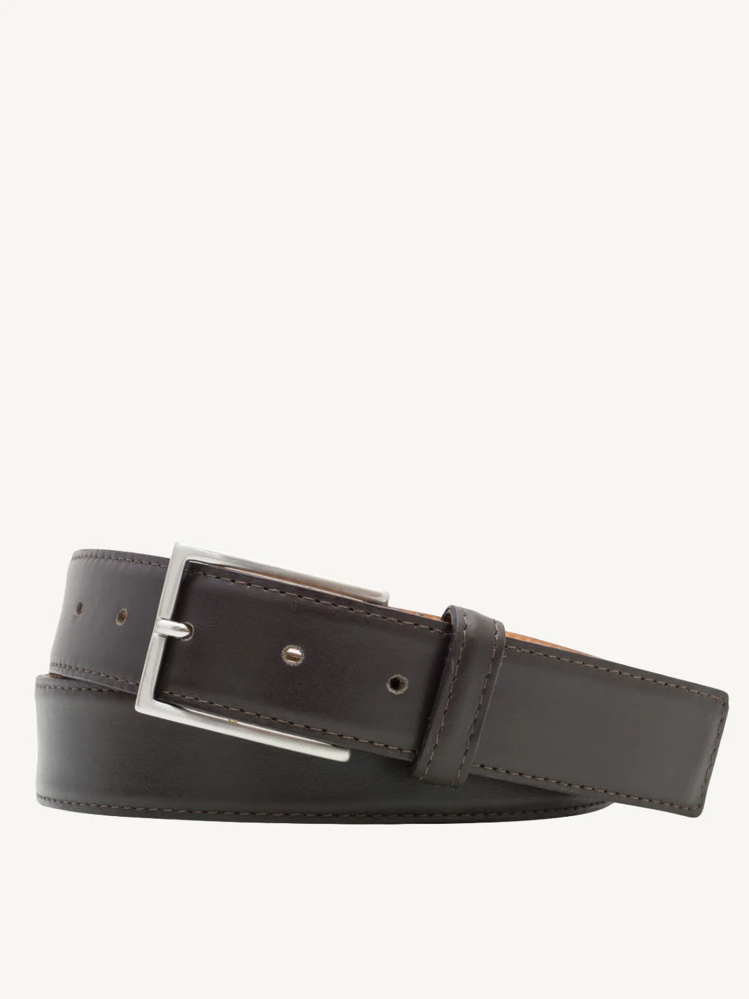 Brown Smooth Leather Belt with Square End | 35mm Width