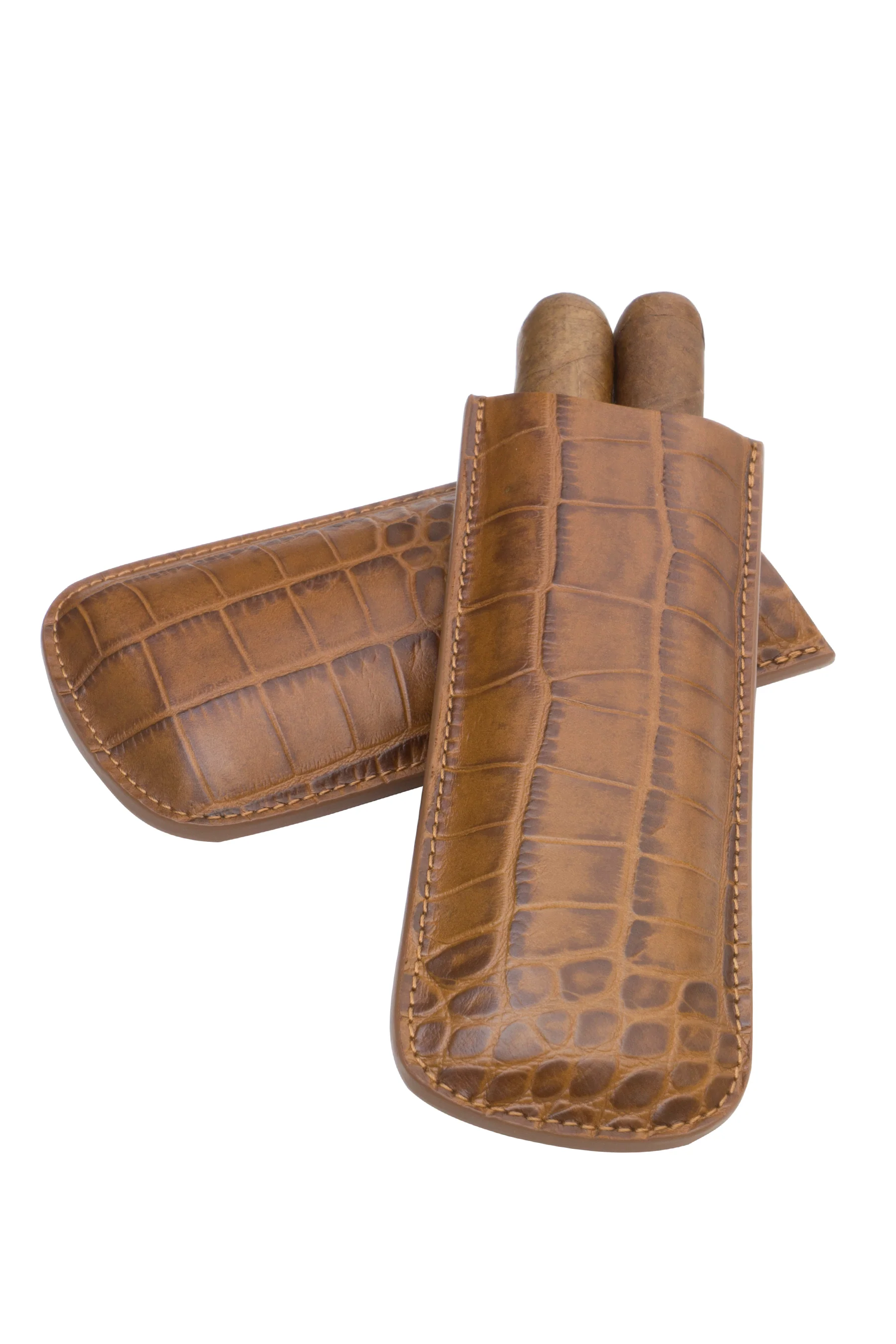 Genuine Leather Croc Embossed 2-Finger Cigar Case | TF400 - Image 3