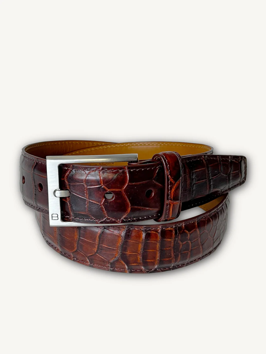 Cognac Genuine Alligator Belt | 1 3/8" Width - Image 2