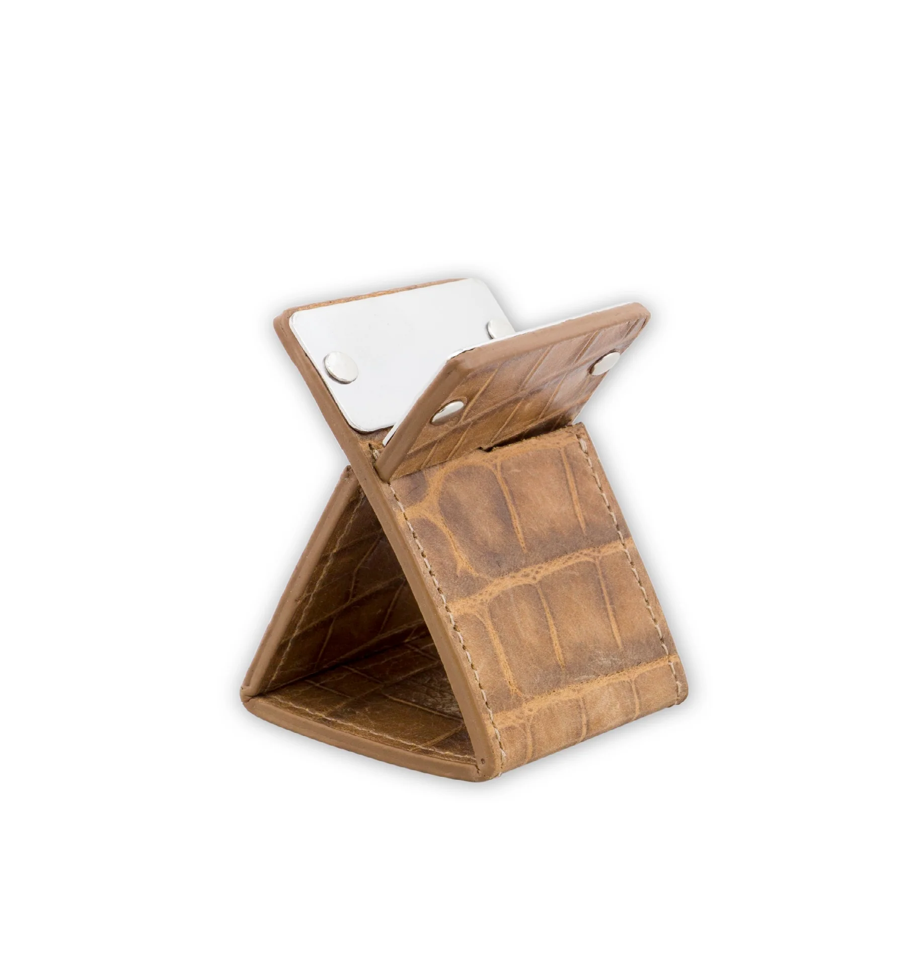 Crocodile Embossed Leather Collapsible Cigar Stand | Made in the USA - Image 3