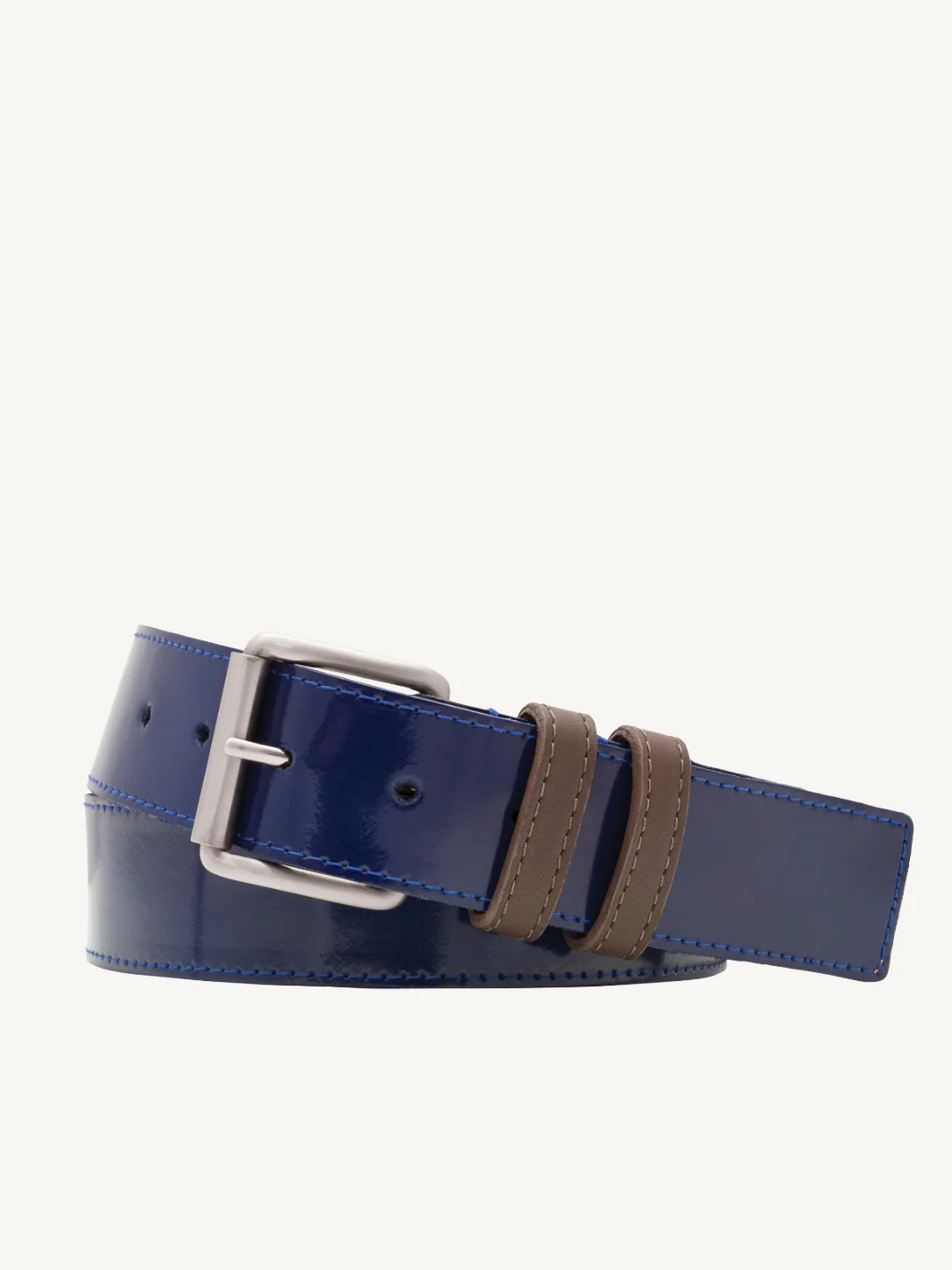 Navy Gemini Nappa Leather Belt | 40mm Width