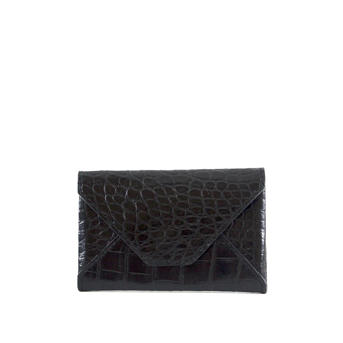 Brown Genuine Alligator Envelope Wallet with Hidden Snap | h5041 - Image 10