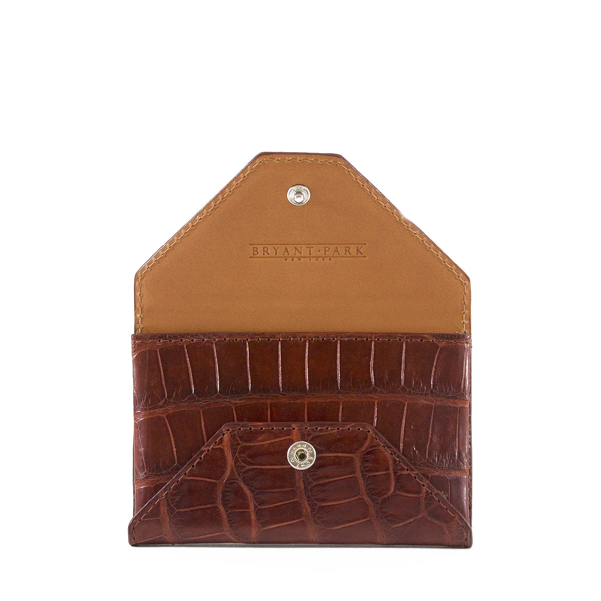 Brown Genuine Alligator Envelope Wallet with Hidden Snap | h5041 - Image 7
