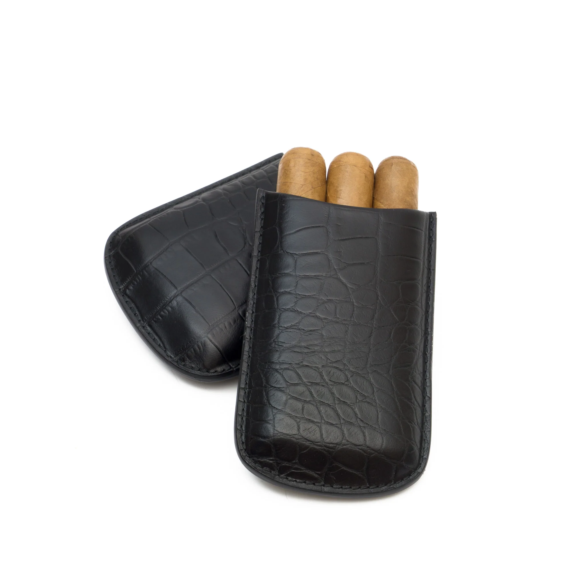 Genuine Leather Croc Embossed Robusto Cigar Case | TF400 - Image 2