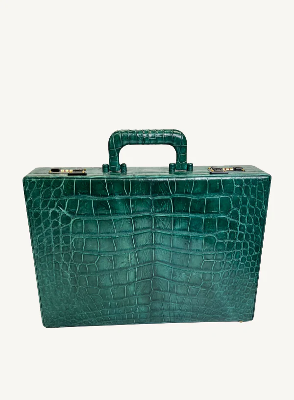 Green Alligator Hard Case Briefcase - Image 3