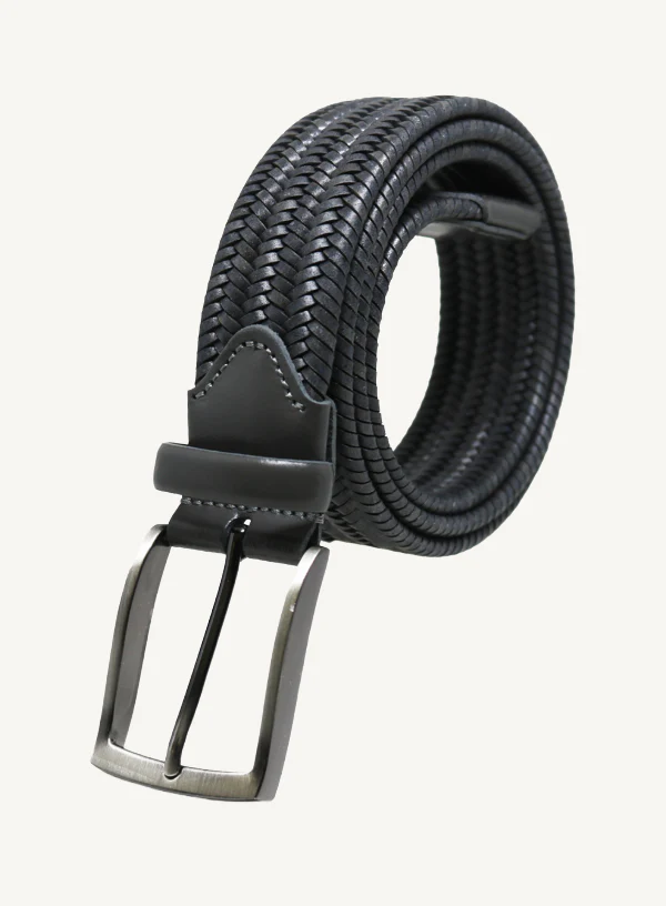 Grey Braided Leather Belt |