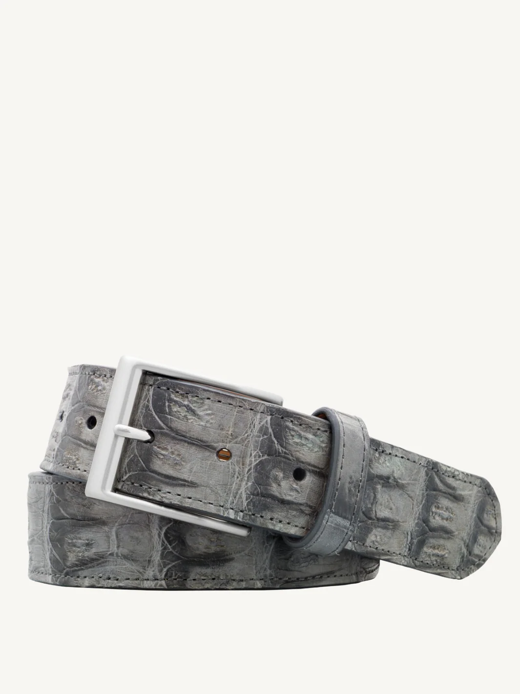 Grey Vintage Crocodile Tail Belt | 1 1/2" Width