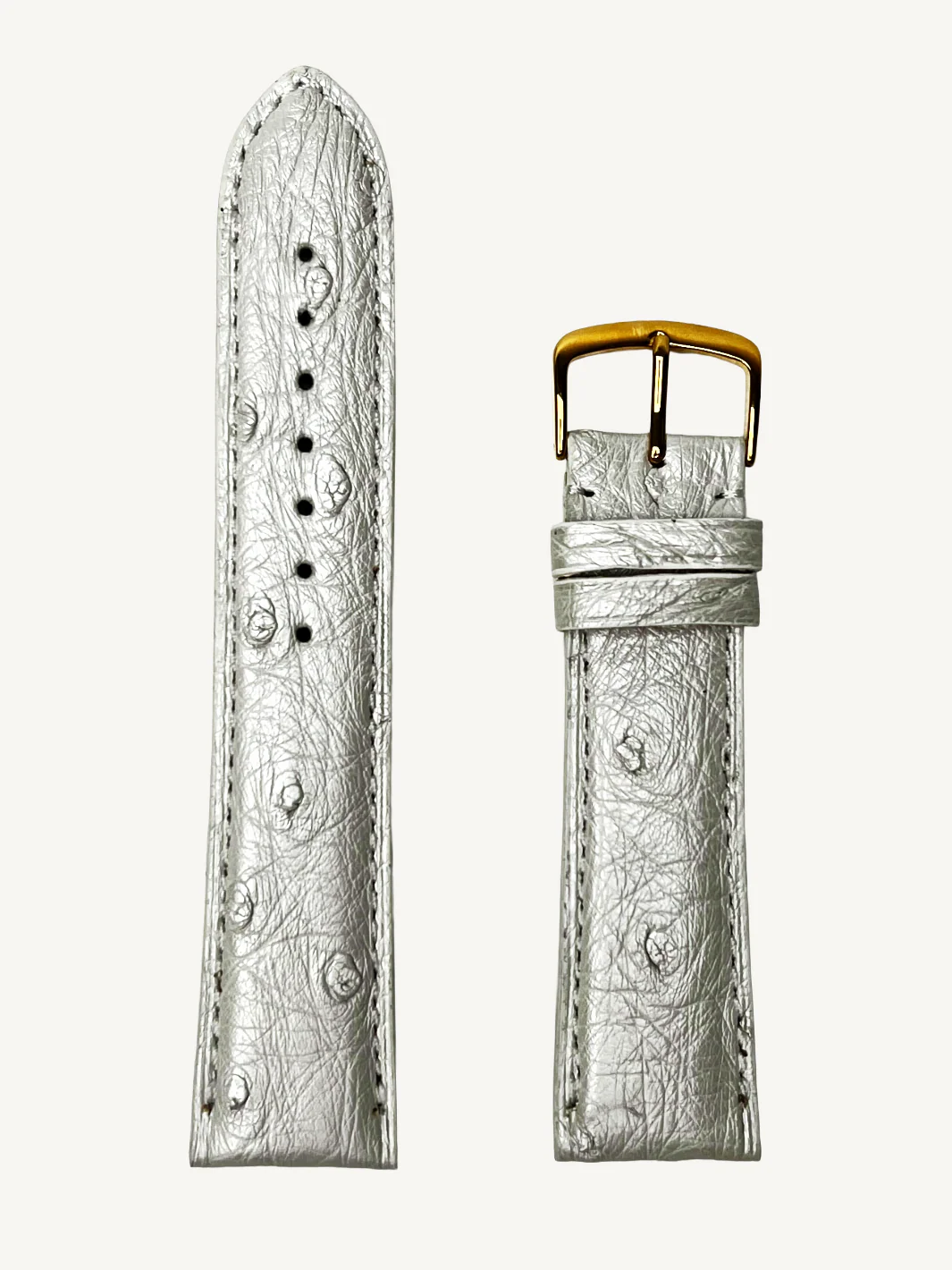 Metallic White Genuine Ostrich | h2003 - Image 5