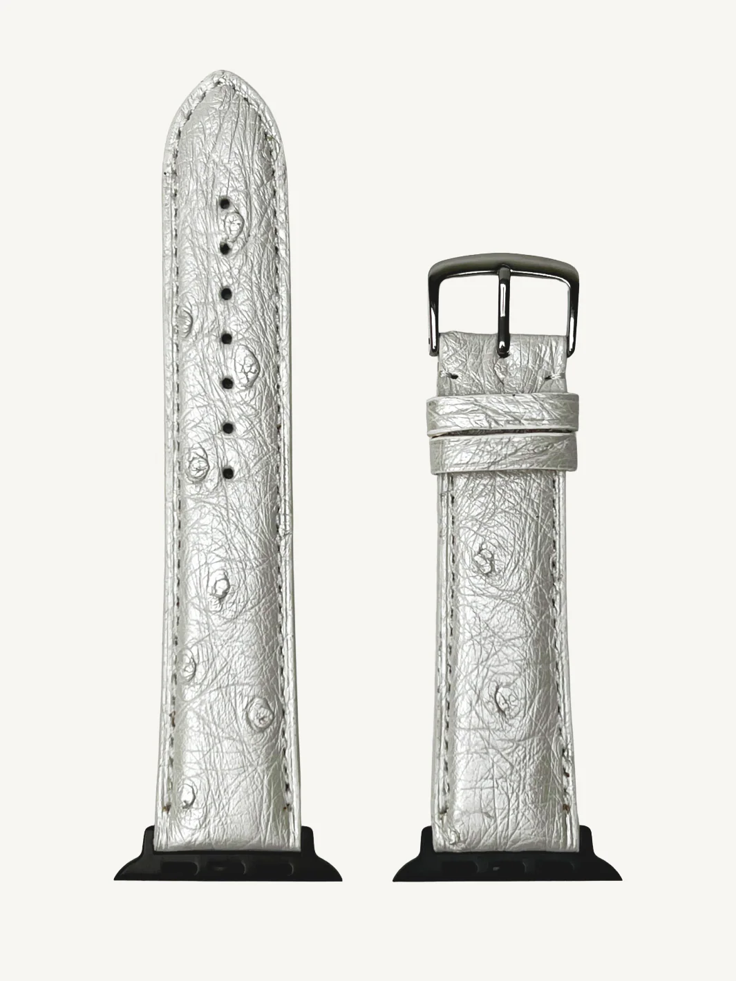 Metallic White Genuine Ostrich | h2003 - Image 7