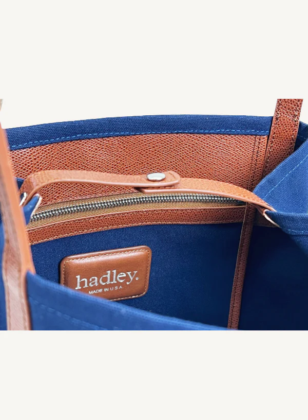 Navy Canvas Tote Bag | Short - Image 4