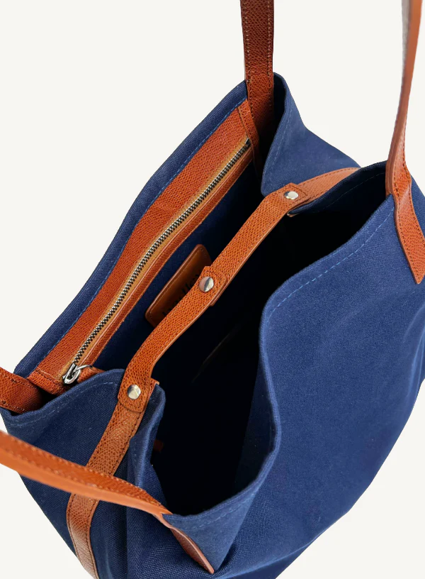 Navy Canvas Tote Bag | Short - Image 5