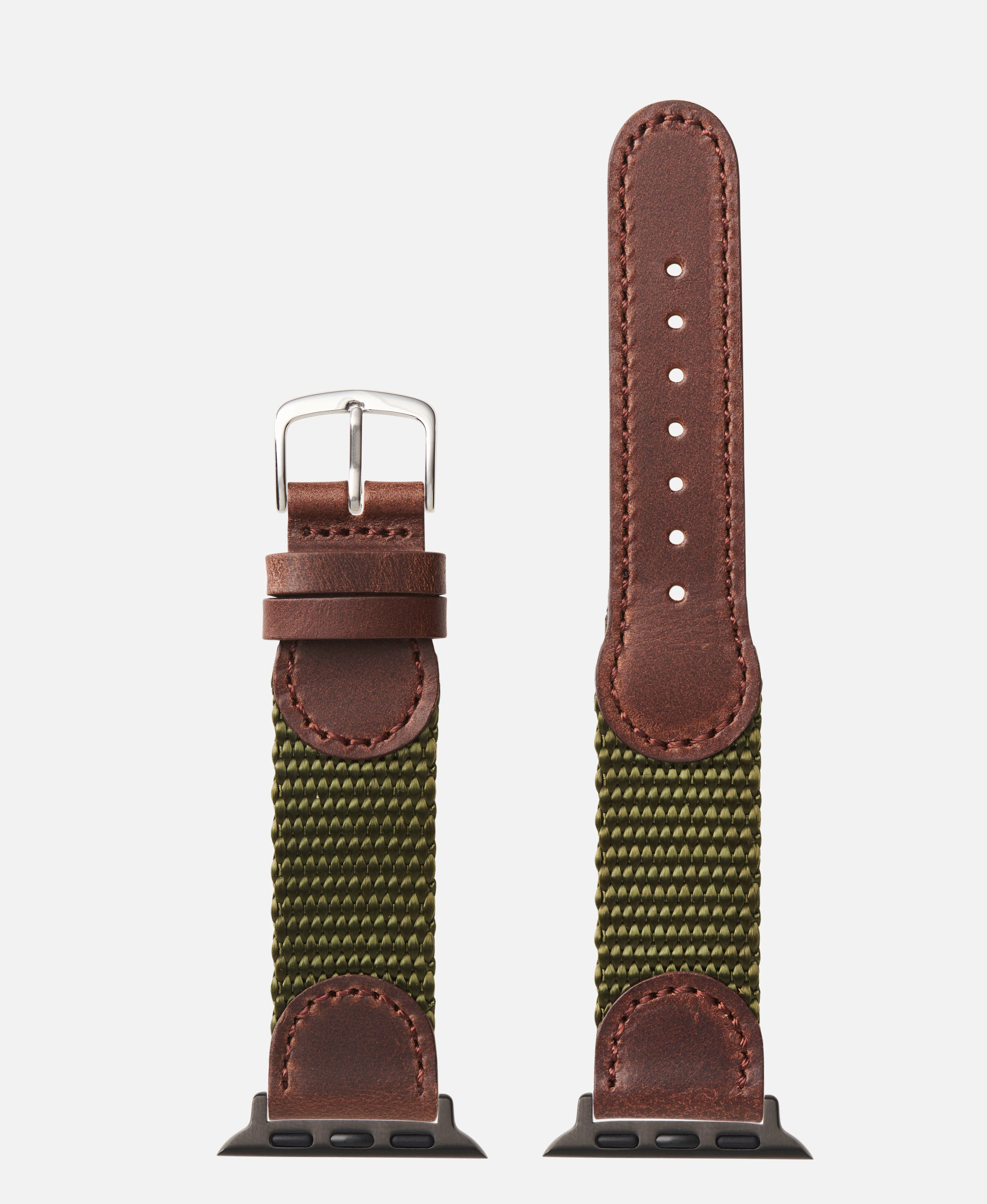 Olive Swiss Army Style Leather | Apple Watch Compatible - H0866 - Image 4