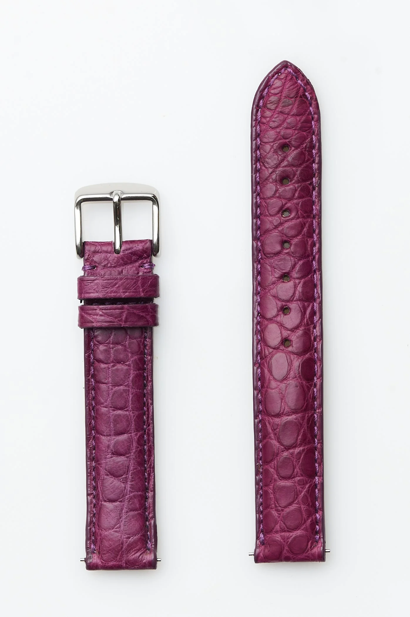 Purple Genuine Matte Alligator | USA Made - Traditional