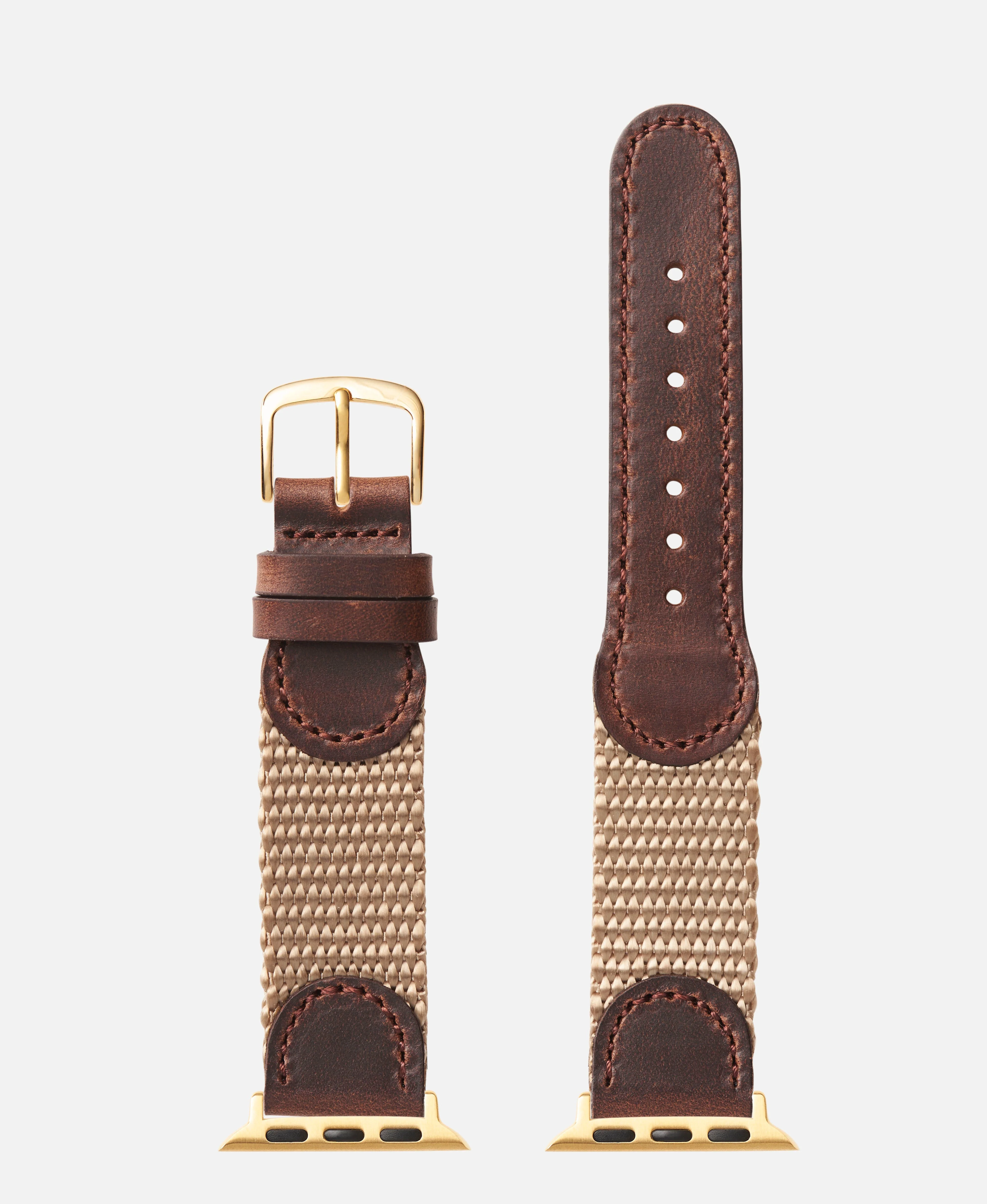 Sand Swiss Army Style Leather | Apple Watch Compatible - H0866 - Image 3