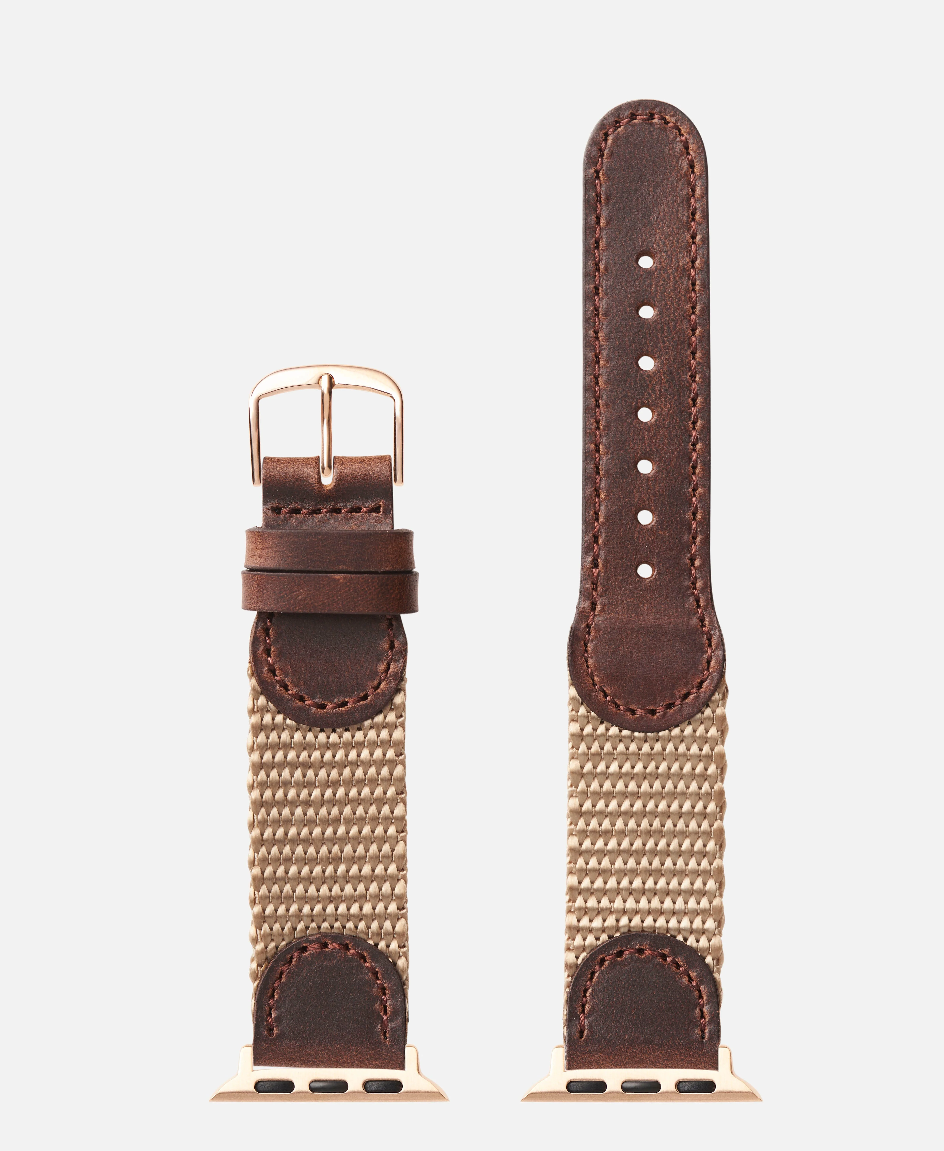 Sand Swiss Army Style Leather | Apple Watch Compatible - H0866 - Image 4