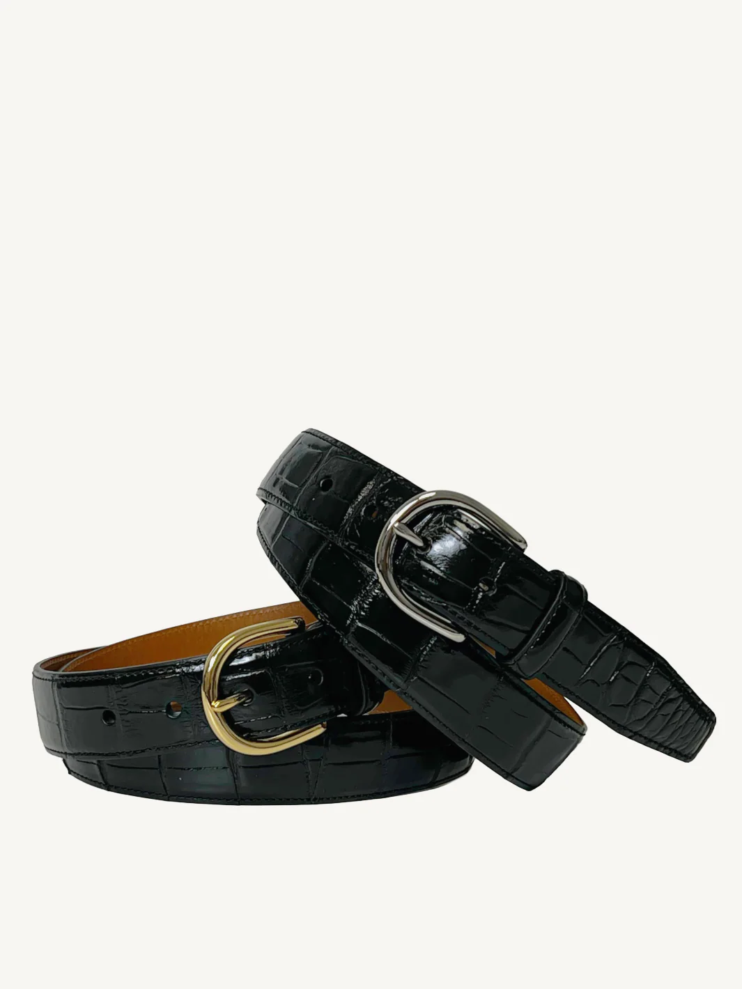 Shiny Black Genuine Alligator Belt | 1 1/4" Width
