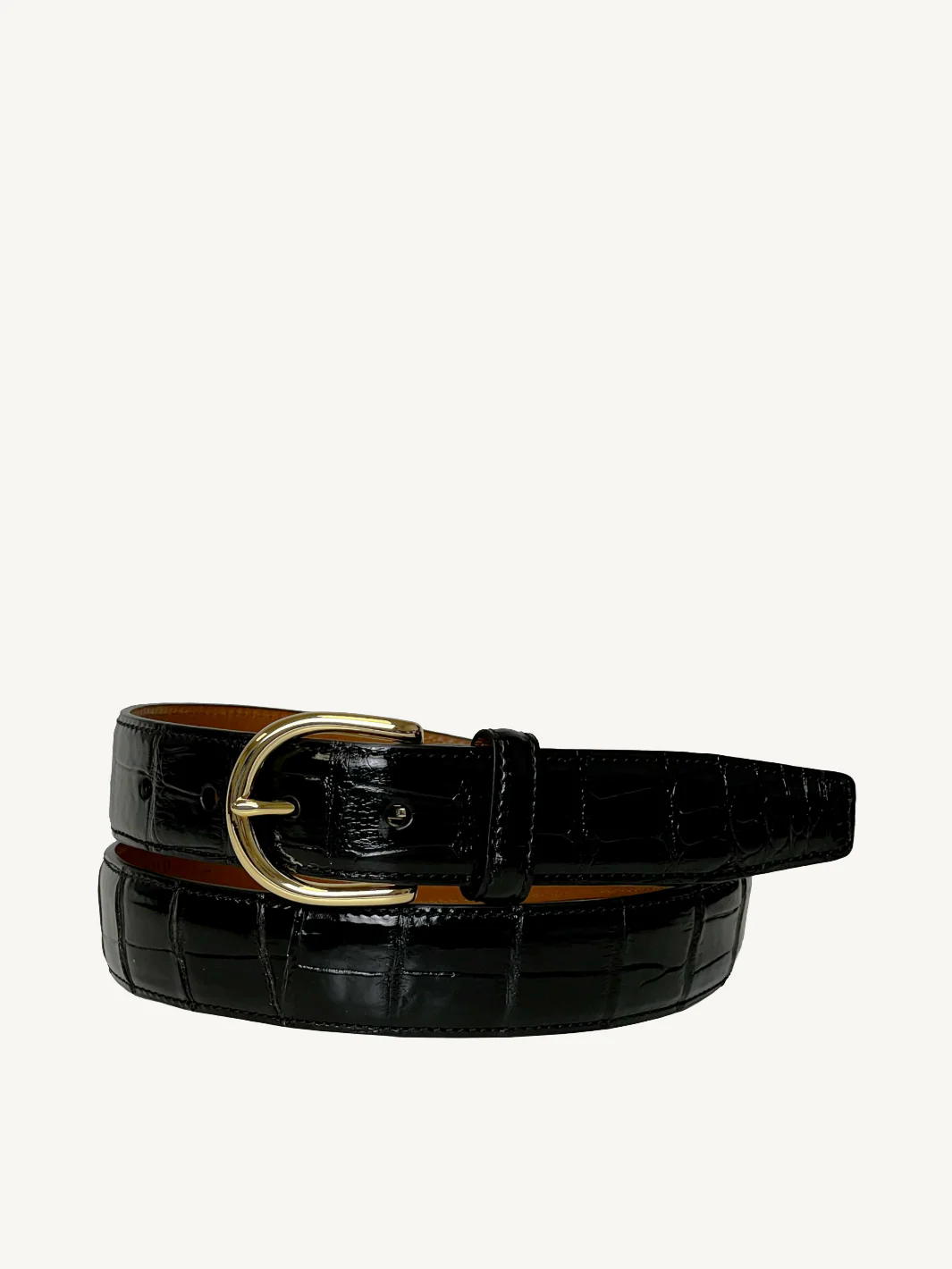 Shiny Black Genuine Alligator Belt | 1 1/4" Width - Image 3