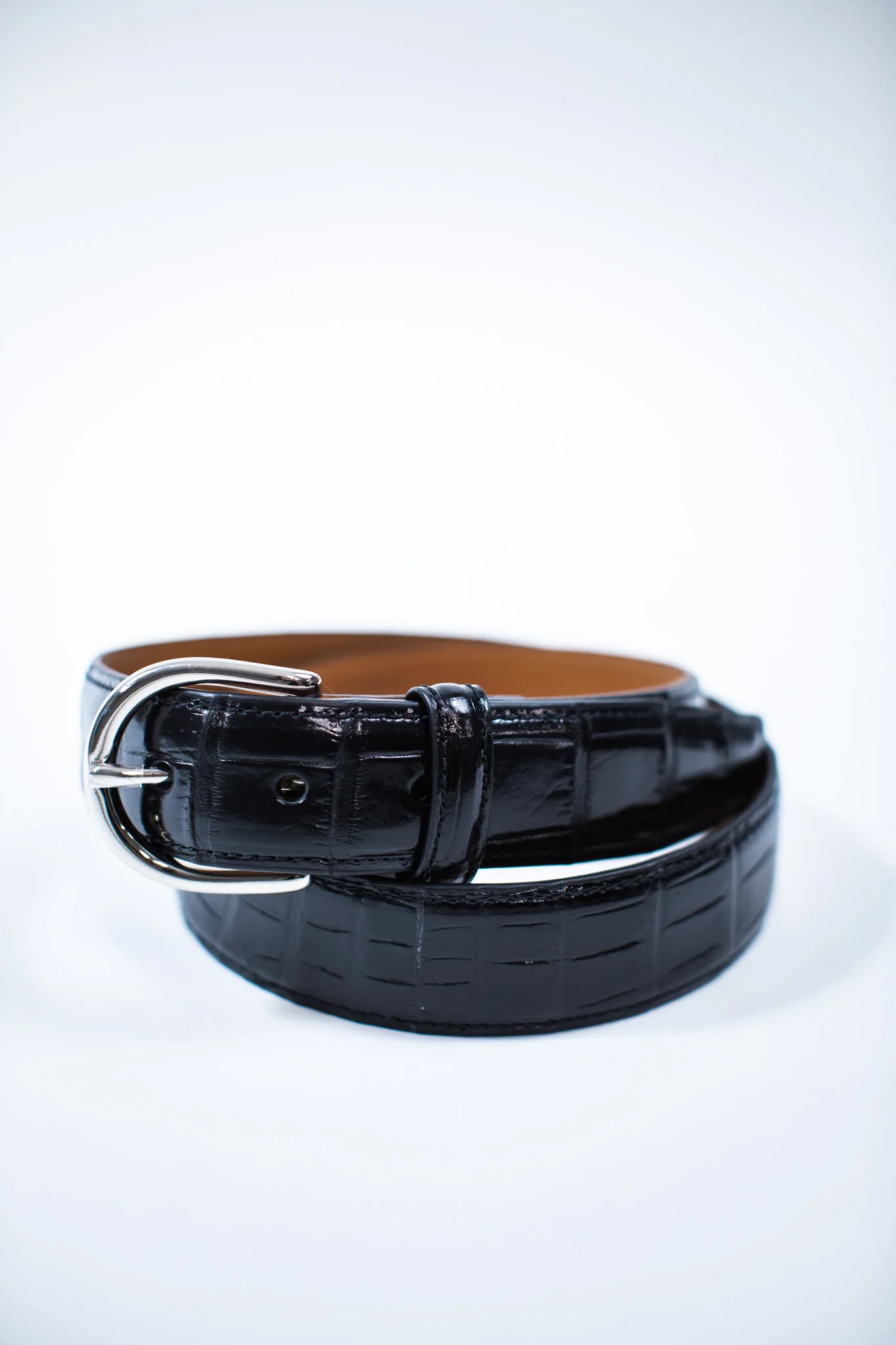 Shiny Black Genuine Alligator Belt | 1 1/4" Width - Image 4