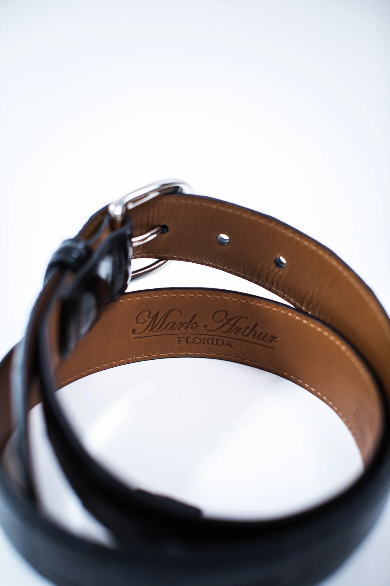 Shiny Black Genuine Alligator Belt | 1 1/4" Width - Image 5